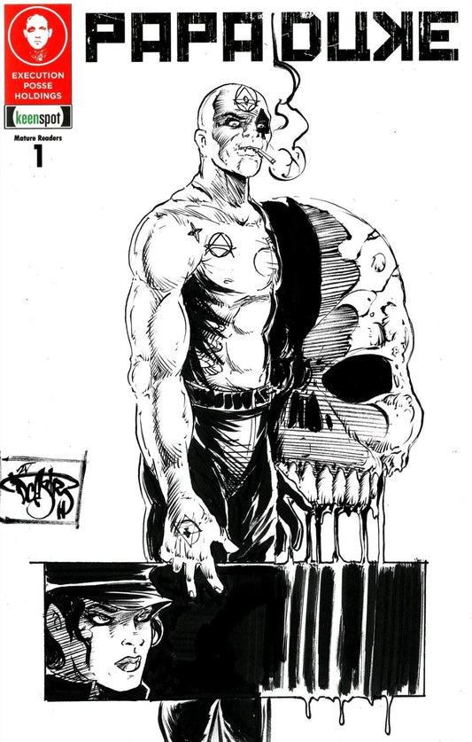 Papa Duke #1 (2025) Keenspot Comic Sketch Variant W Original Dave Castr Art