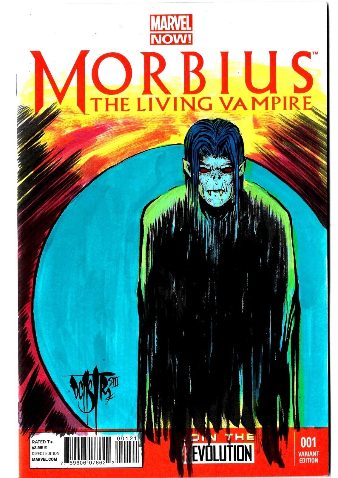 Morbius The Living Vampire #1 (2013) Marvel Comic Sketch Variant w Orignal Art