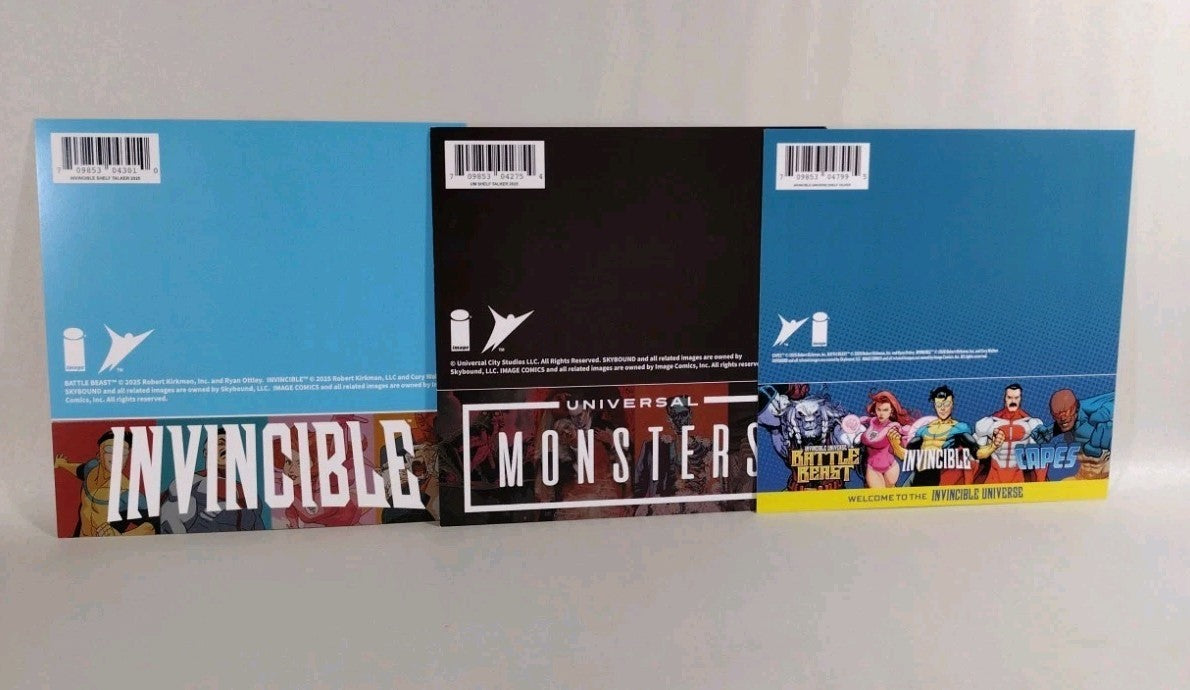 Skybound 2025 Shelf Talker Lot Of 3 Invincible Universal Monsters New
