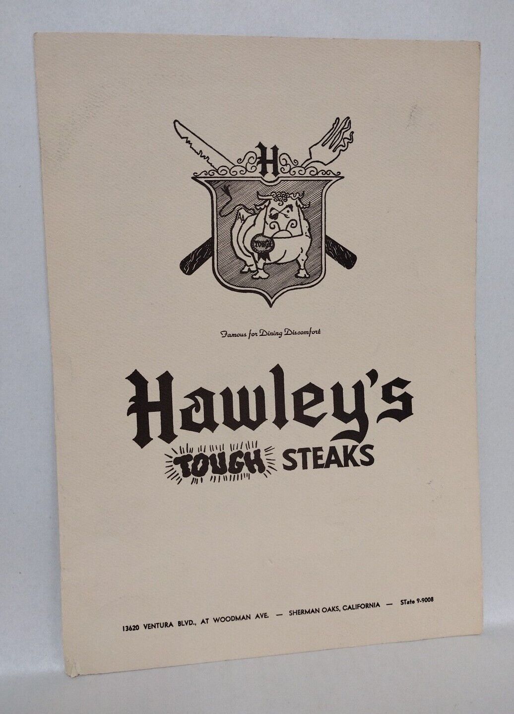 Hawley's Tough Steaks (1954) Original Restaurant Menu And Letterhead