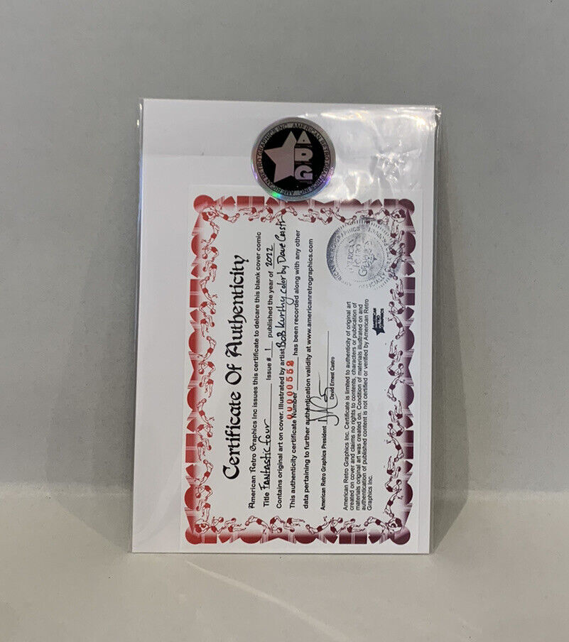 FANTASTIC FOUR #1 Blank Cover Variant Comic 2022 W Original BOB KURTHY Art COA