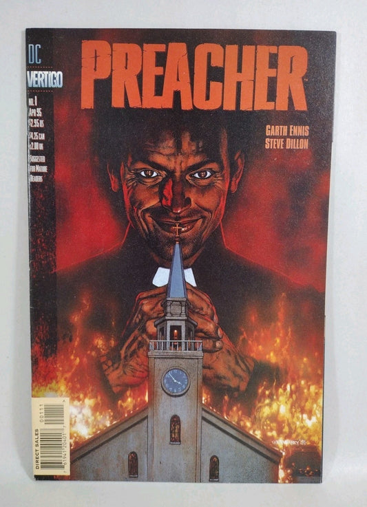 Preacher #1 (1995) DC Vertigo Comic 1st Print 1st  Jesse Custer VF