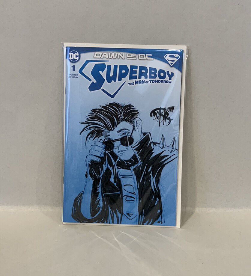 SUPERBOY MAN OF TOMORROW #1 Blank Cover Variant Comic w Original DAVE CASTR Art