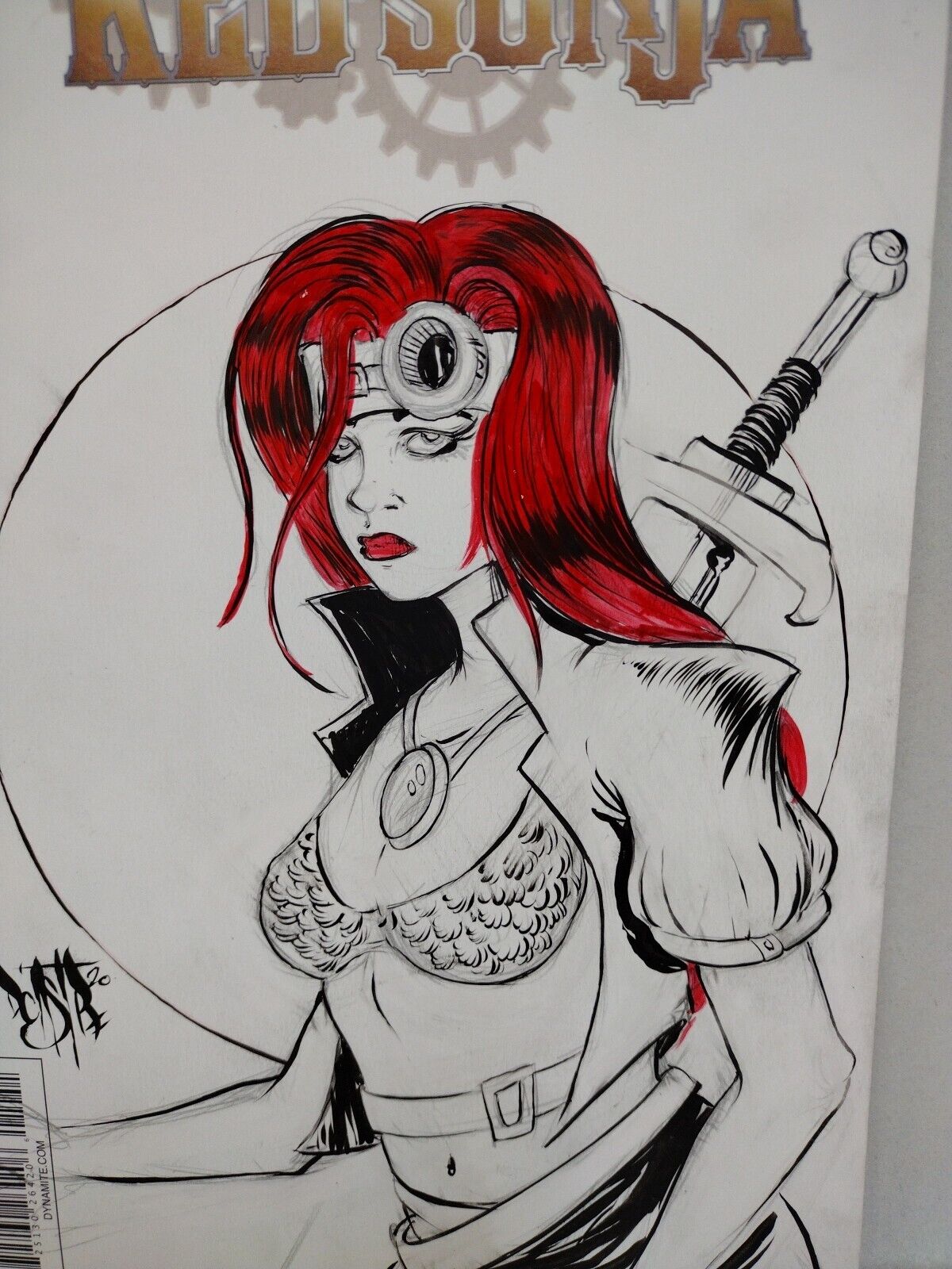 Legenderry Red Sonja #1 (2018) Sketch Cover Variant W Original Dave Castr Art