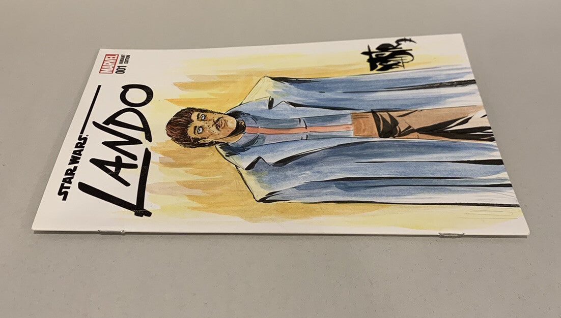 STAR WARS LANDO 1 (2015) Marvel Sketch Variant Cover Comic W Original Art DCastr