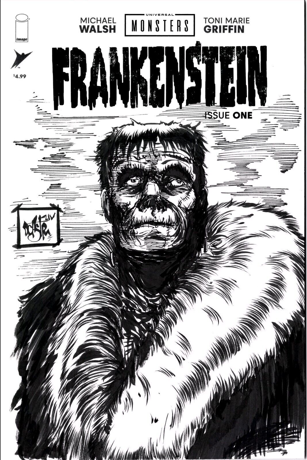 Universal Monsters FRANKENSTEIN #1 (2023) Image Comic Sketch Var W Original Art 