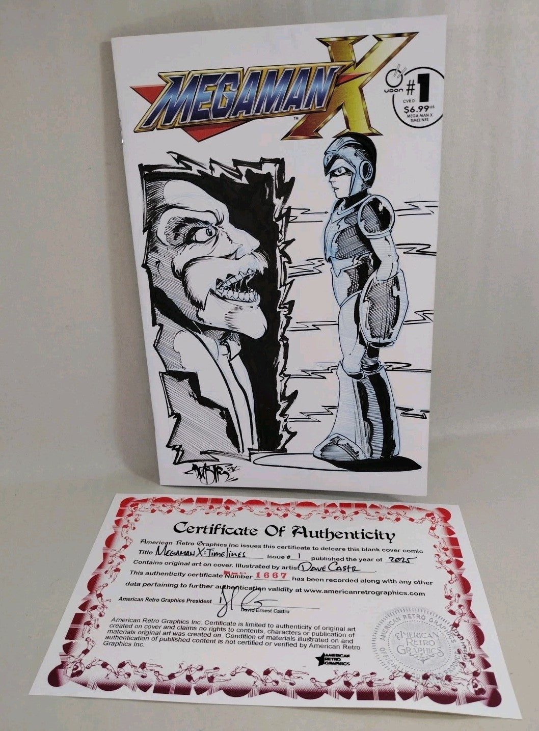 MegaMan X #1 (2025) Udon Capcom Sketch Cover Comic W Original Dave Castr Art