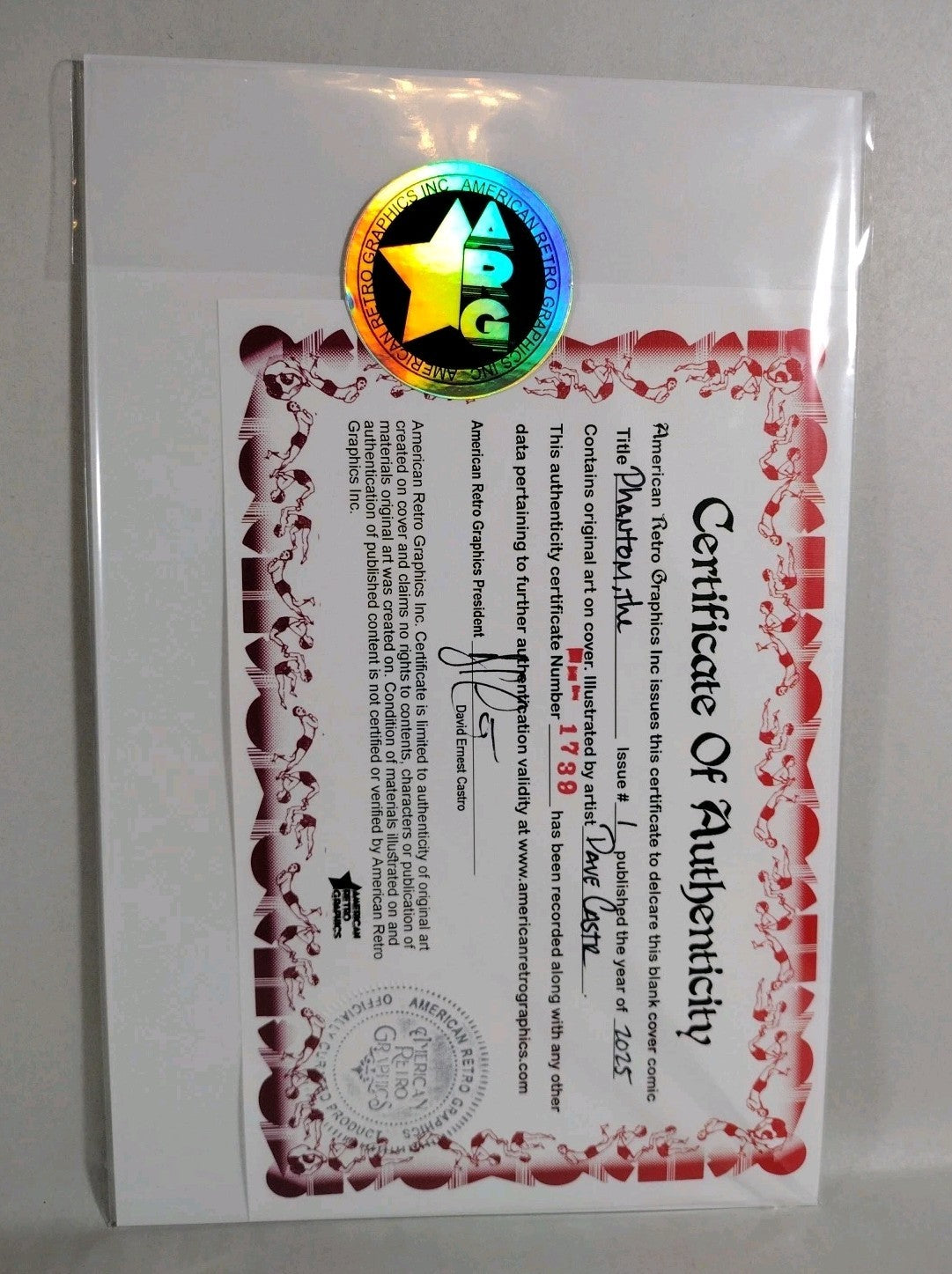 Phantom #1 (2025) Mad Cave Sketch Cover Variant Comic W Original Dave Castr Art