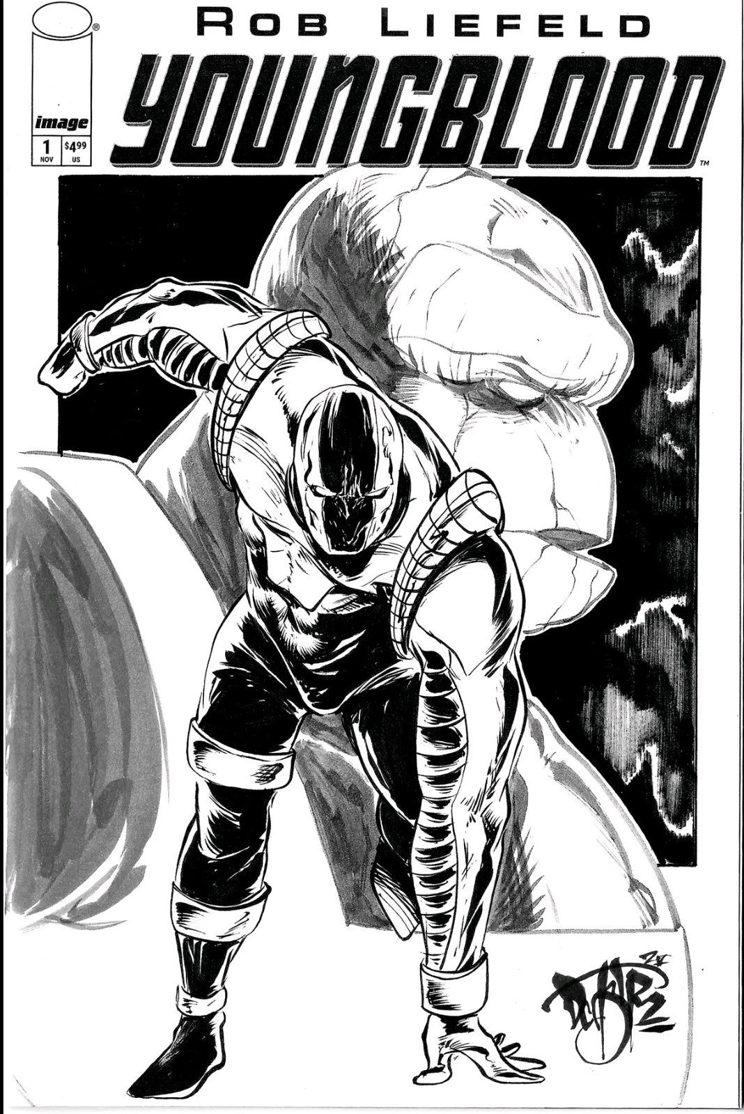 Youngblood #1 (2025) Rob Liefeld Image Sketch Cover Comic W Original DCastr Art