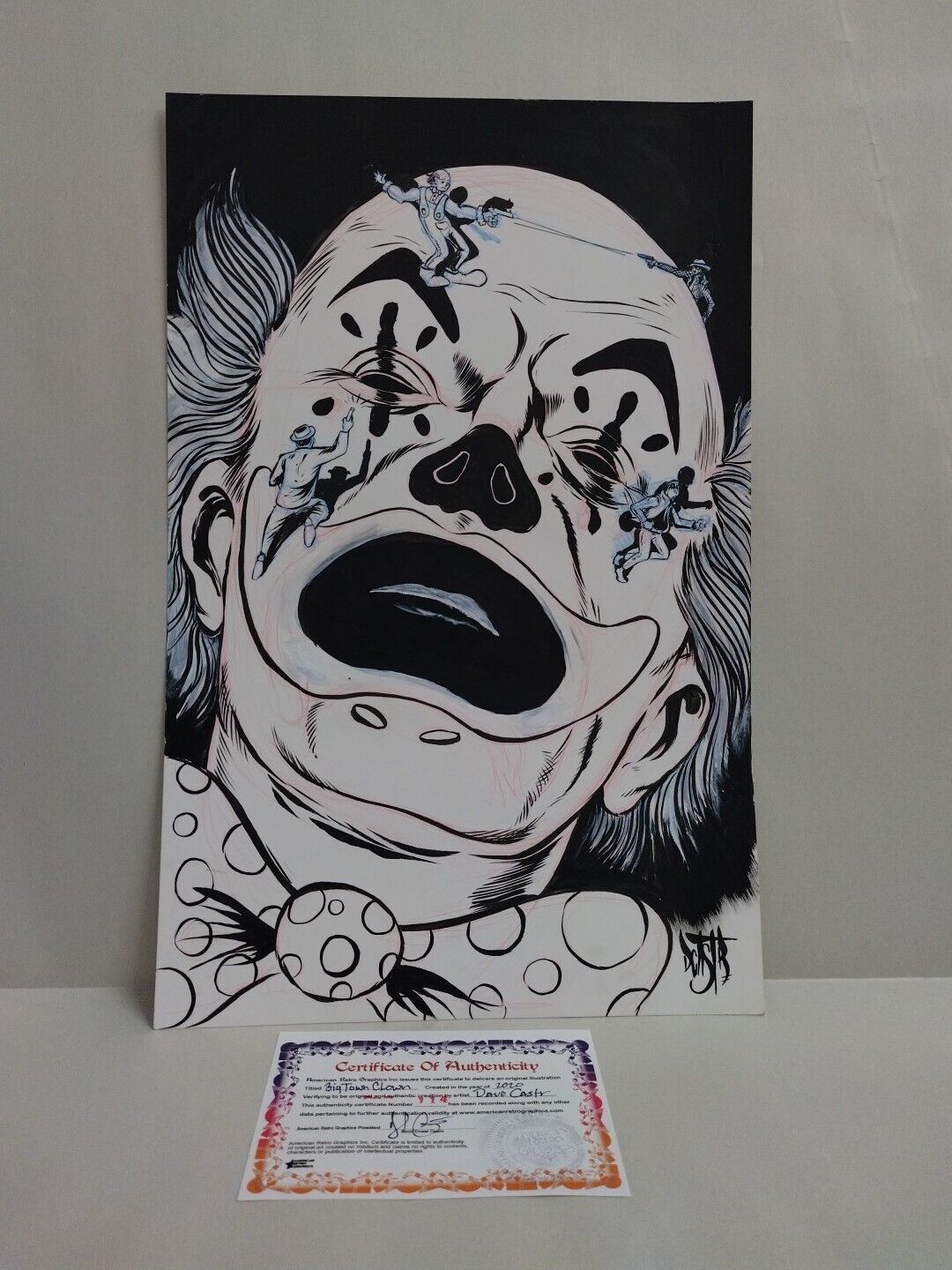 Big Town Clown 11"X 17" Dave Castr Original Art W COA 114