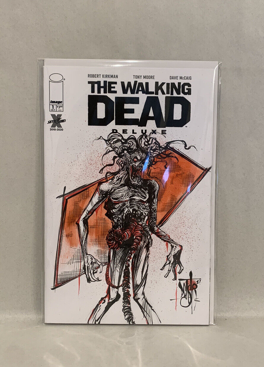 WALKING DEAD DELUXE #1 Blank Variant Cover Comic W Original Art Dave Castr