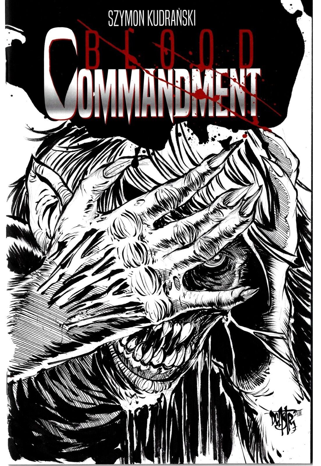 Blood Commandment 1 (2023) Image Comic Cover Sketch Variant Comic W Original Art