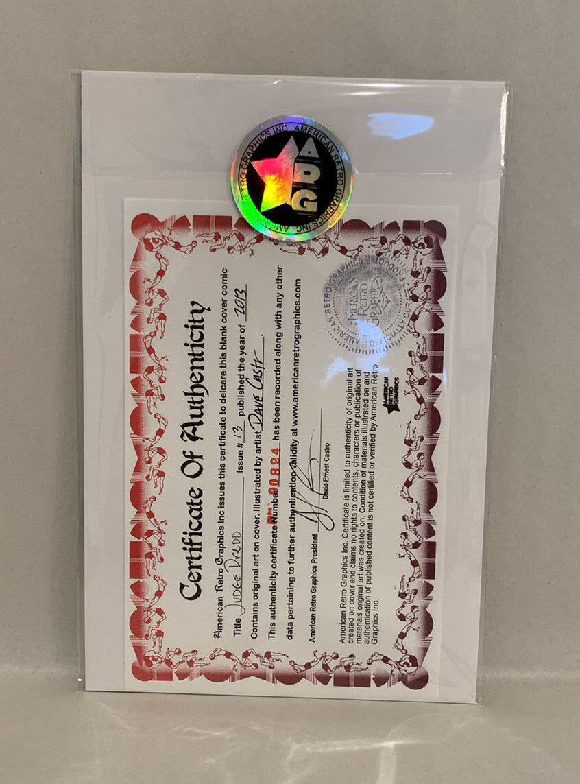 JUDGE DREDD #13 Blank Sketch Variant Cover Comic 2013 W Original Art Dave Castr