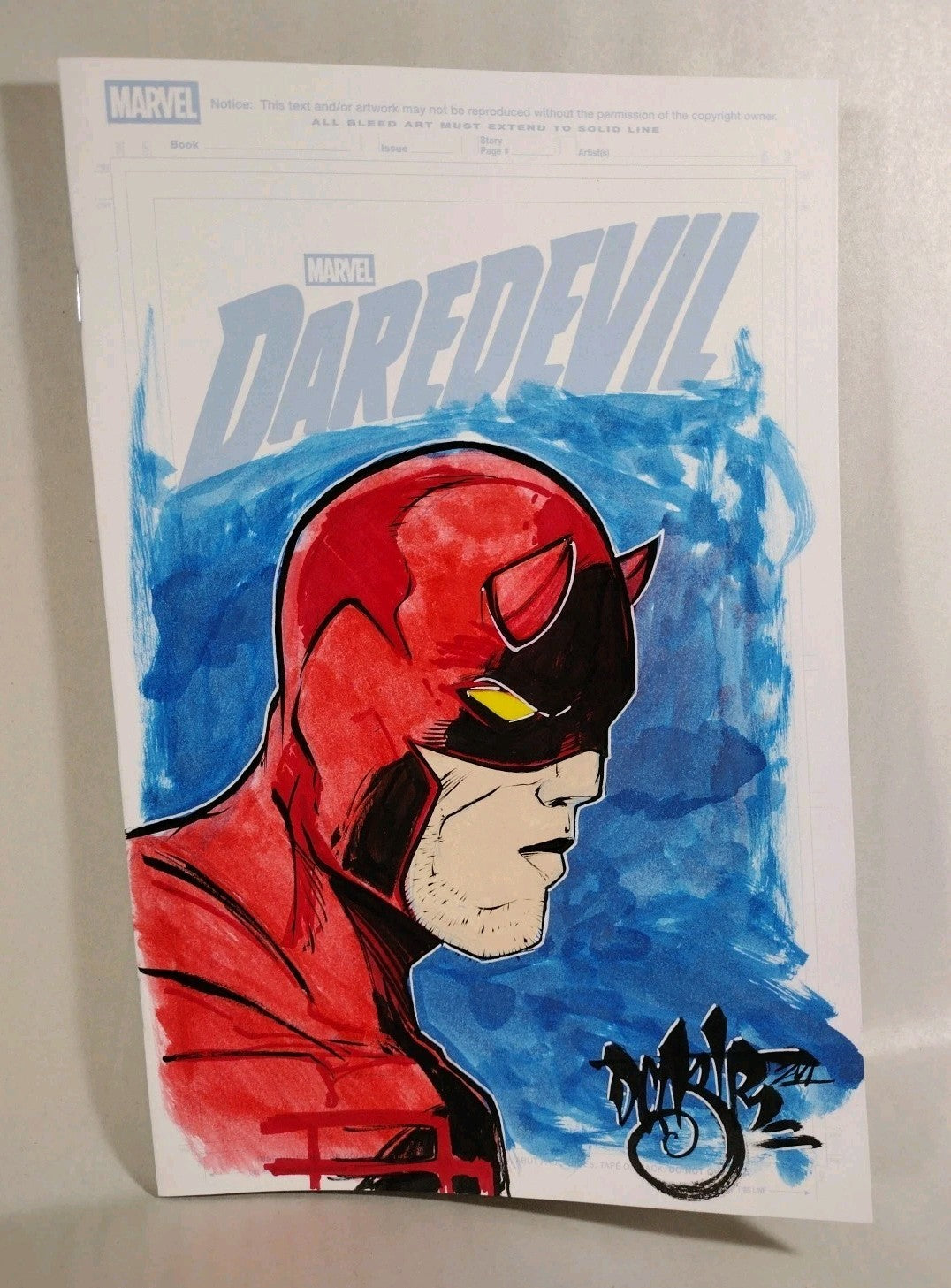 Daredevil #1 (2026) Marvel Comic Sketch Cover Variant W Original DCastr Art
