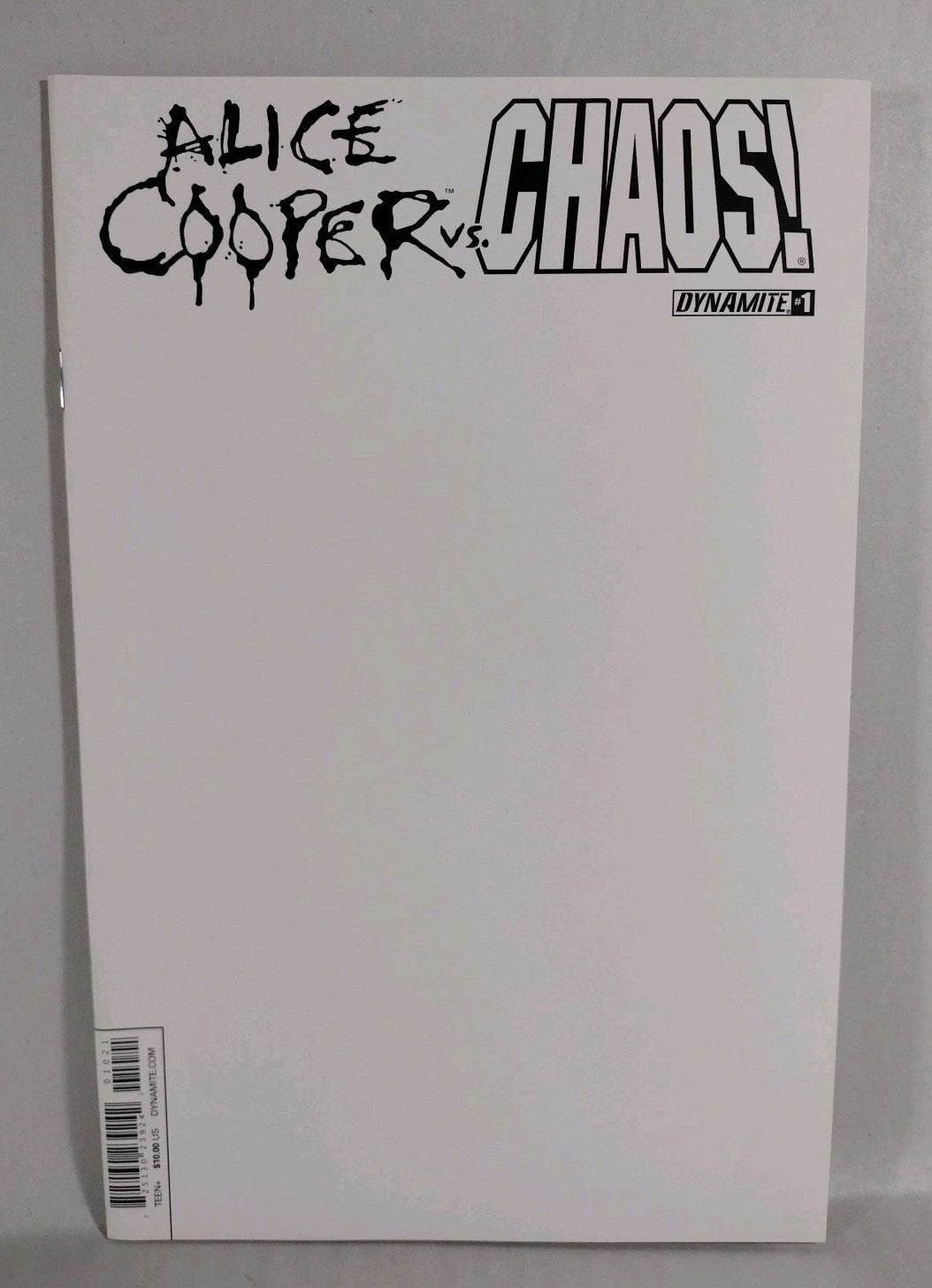 Alice Cooper vs Chaos! #1 (2015) Dynamite Blank Sketch Variant Cover Comic VF-NM