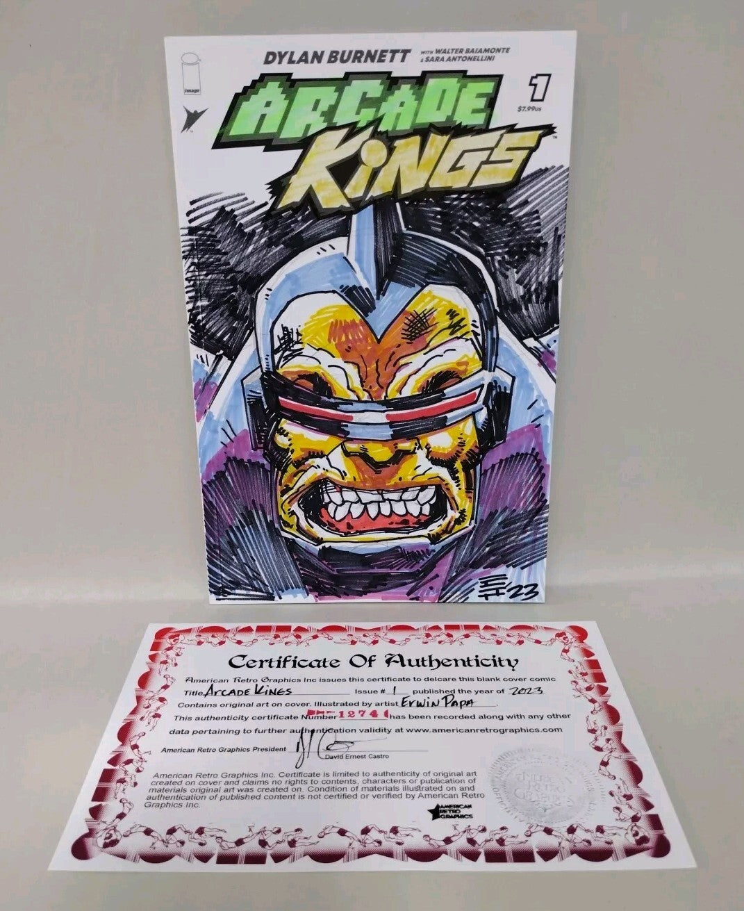 Arcade Kings 1 (2023) Image Sketch Variant Comic w Original Erwin Papa Art