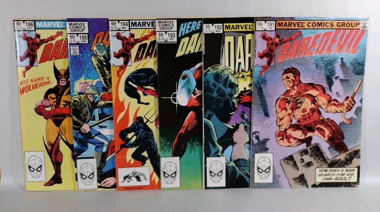 Daredevil (1983) Marvel Comic Lot Set #191 192 193 194 195 196 Wolverine VF-NM