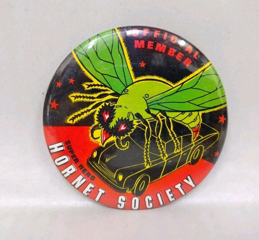 Green Hornet Original Vintage 1960s Hornet Society Member Button World MFG Unuse