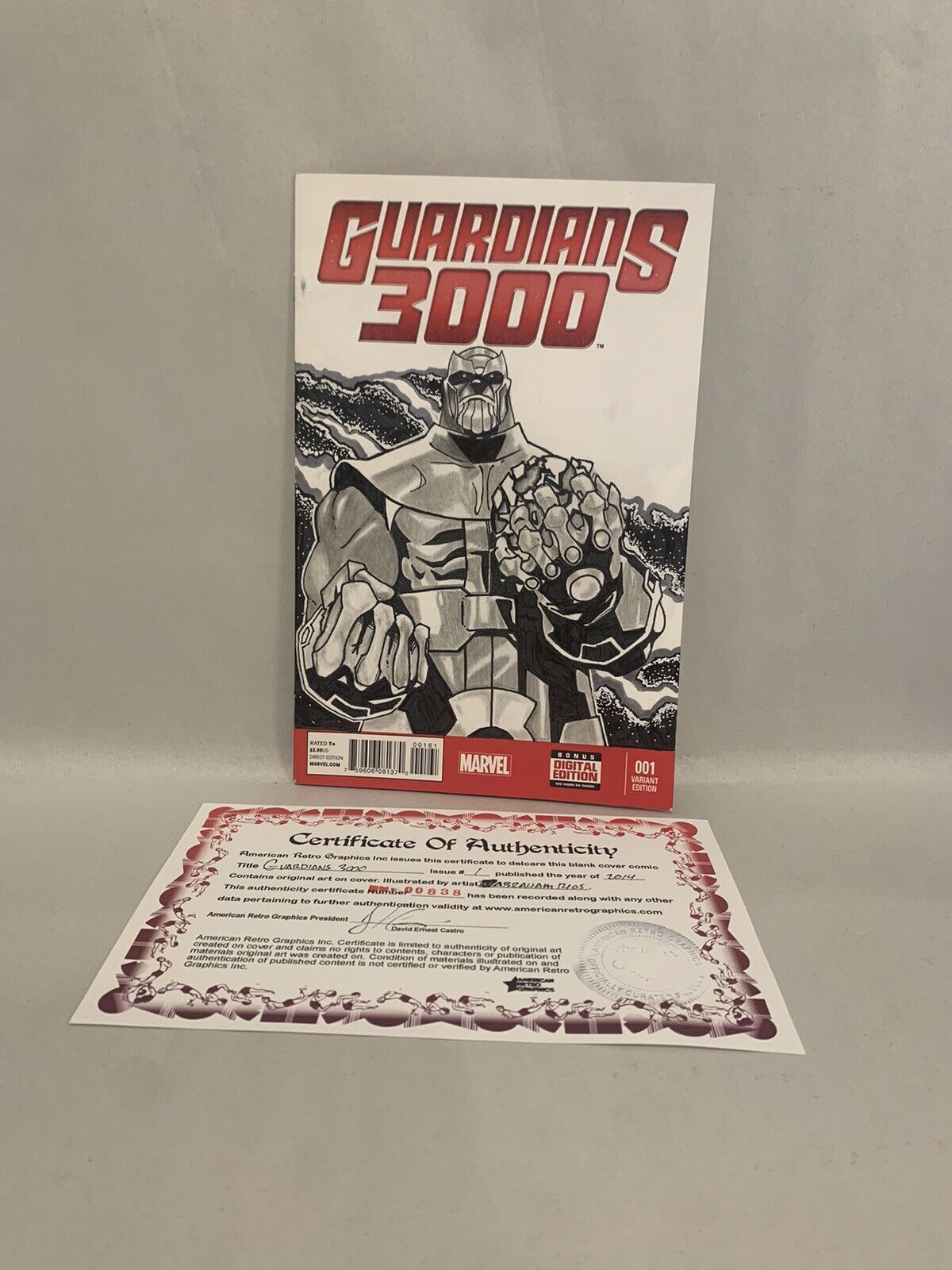 GUARDIANS 3000 #1 Blank Variant Cover Comic 2014 W Original Art ABRAHAM RIOS