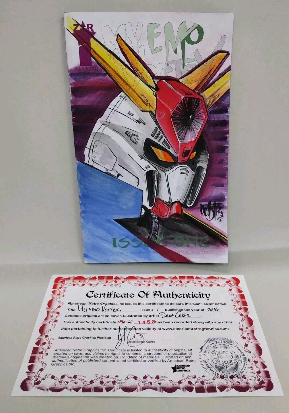 DCastr My Emo Vortex #1 Blank Cover Artbook w Original Mobile Suit Gundam Art