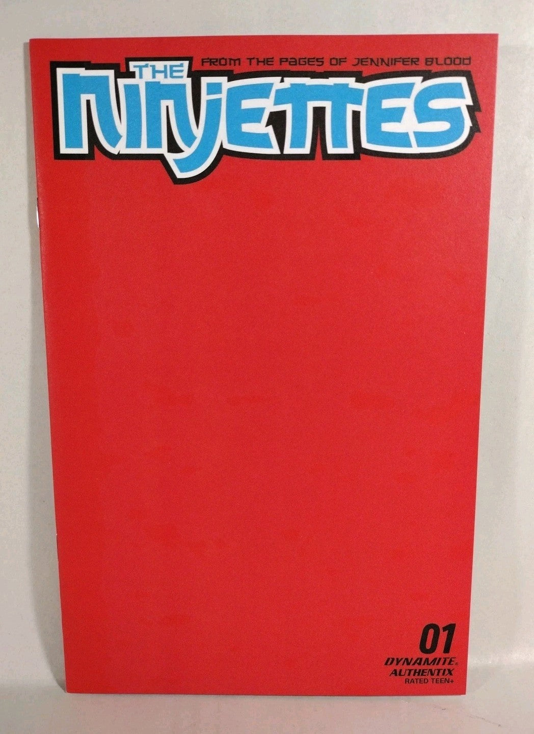 NINJETTES #1 (2022) Dynamite Red Blank Sketch Authentix Cover P Variant New 
