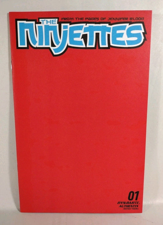 NINJETTES #1 (2022) Dynamite Red Blank Sketch Authentix Cover P Variant New 