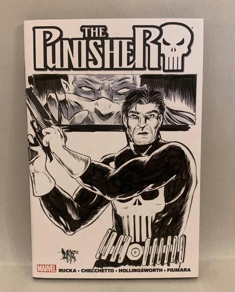 Punisher By Rucka (2012) Marvel HC W Original DCastr Art On Sketch DJ Variant