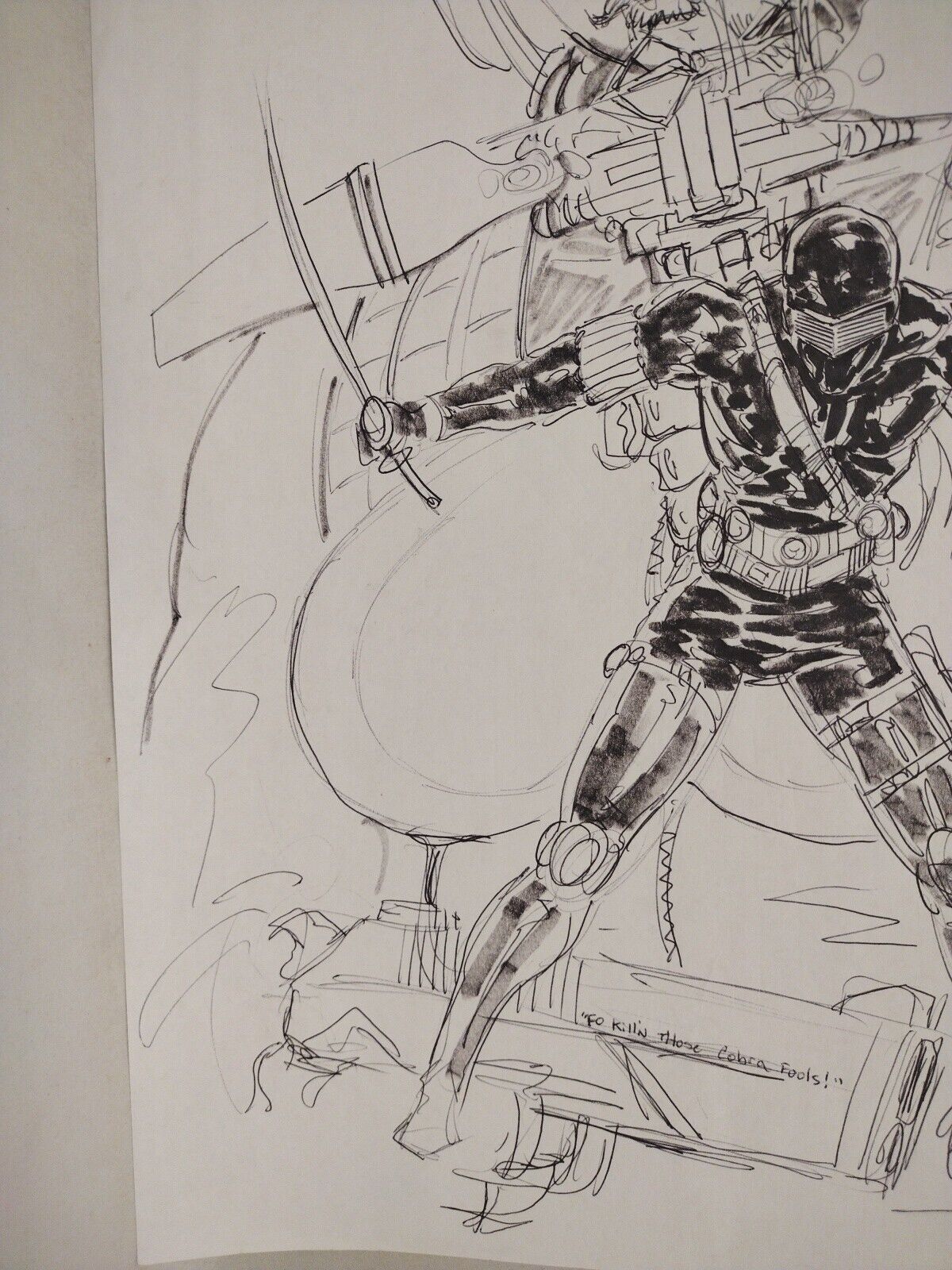 GI Joe Snake Eyes Original Prelim Comic Art Unsigned Glen Hammonds Collection