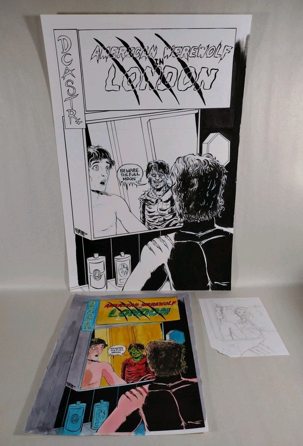 American Werewolf In London #2 (2025) Faux Comic Cover Original + Color DCastr