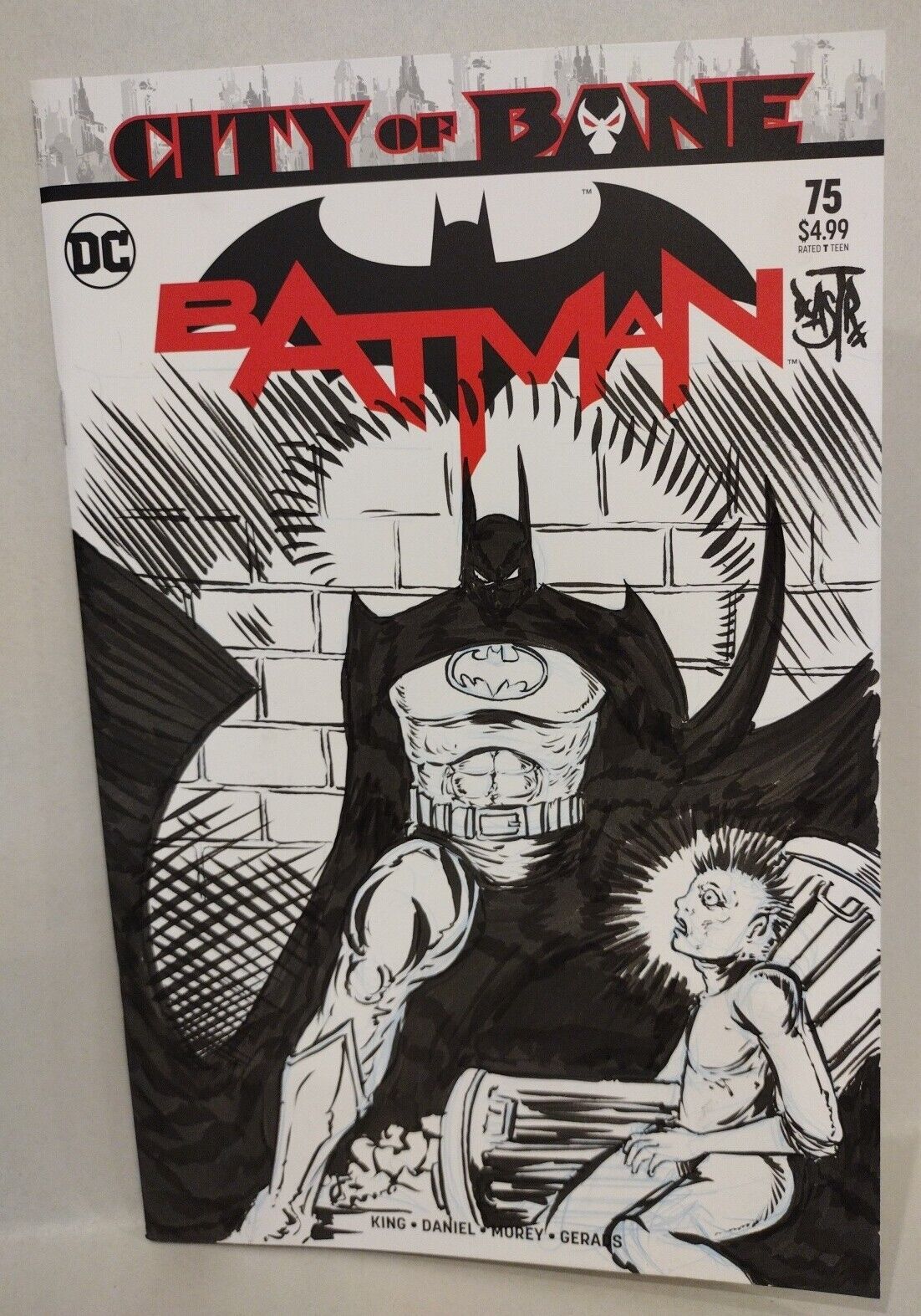 Batman #75 (2019) DC Comic Blank Sketch Variant Cover W Original Dave Castr Art 