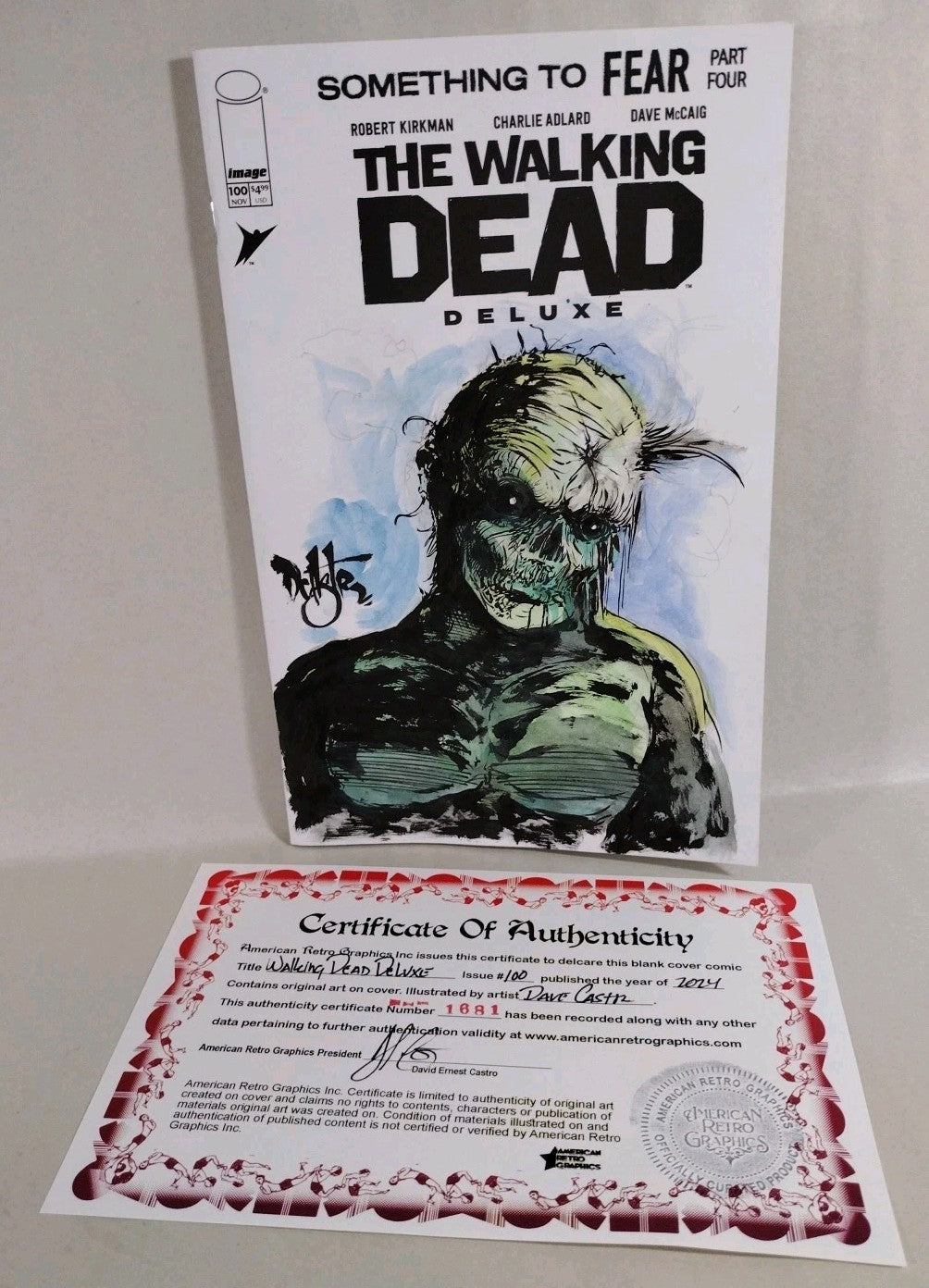 WALKING DEAD DELUXE #100 Sketch Variant Cover Comic W Original Art Dave Castr
