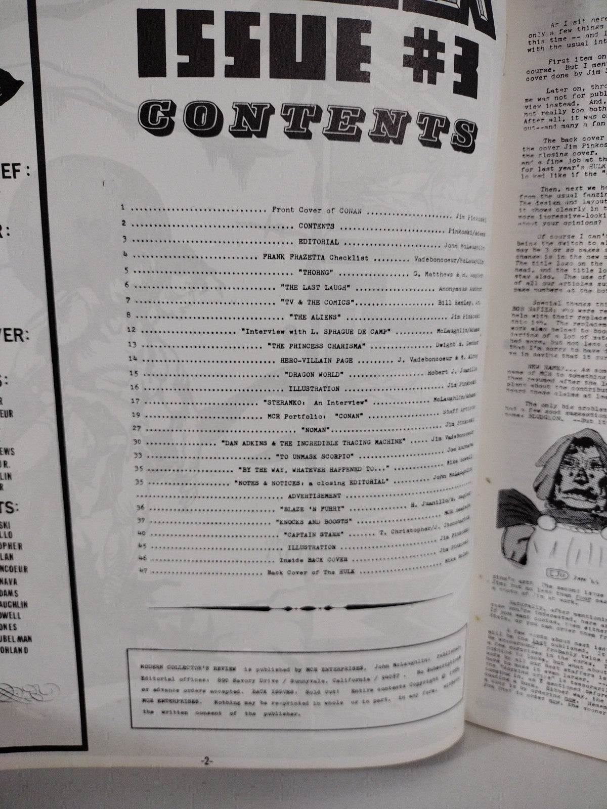 Modern Collector Review #3 (1969) MCR Fanzine Jim Pinkoski Dan Adkins Swipe file