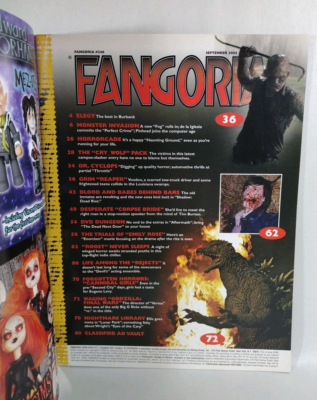 FANGORIA Magazine #246 (2006) Cry Wolf Godzilla The REAPER Exorcism Shadow NM