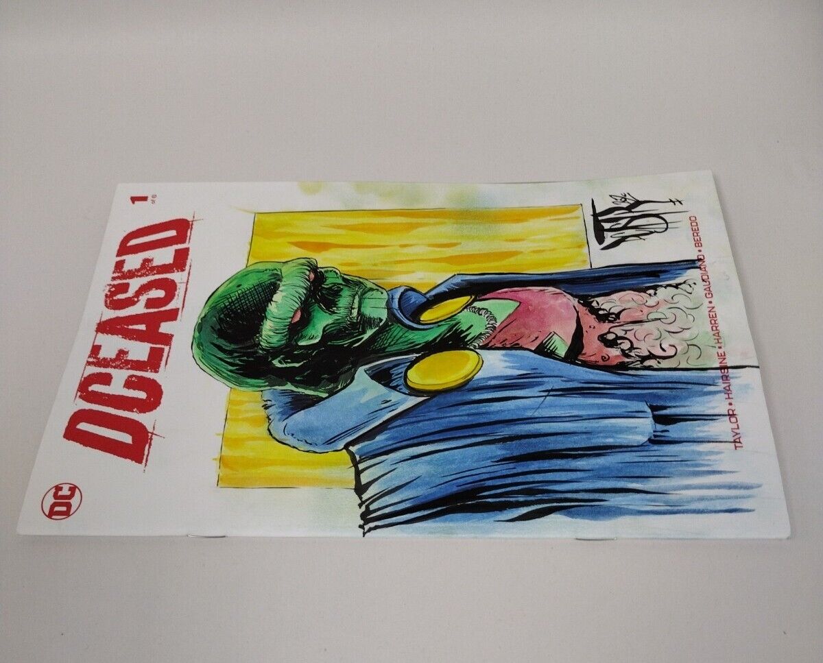 Dceased #1 (2019) Blank Cover Variant Martian Manhunter Original DCastr Art COA