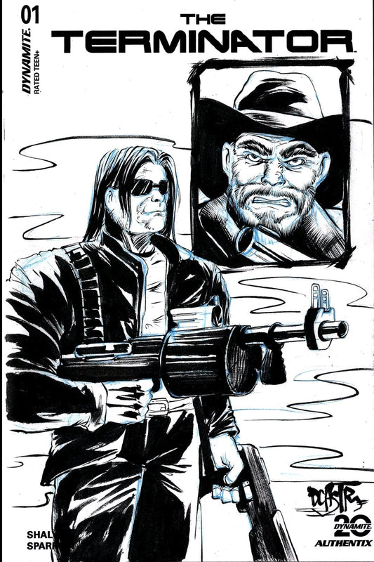 Terminator #1 (2024) Dynamite Comic Sketch Variant Cover W Original DCastr Art