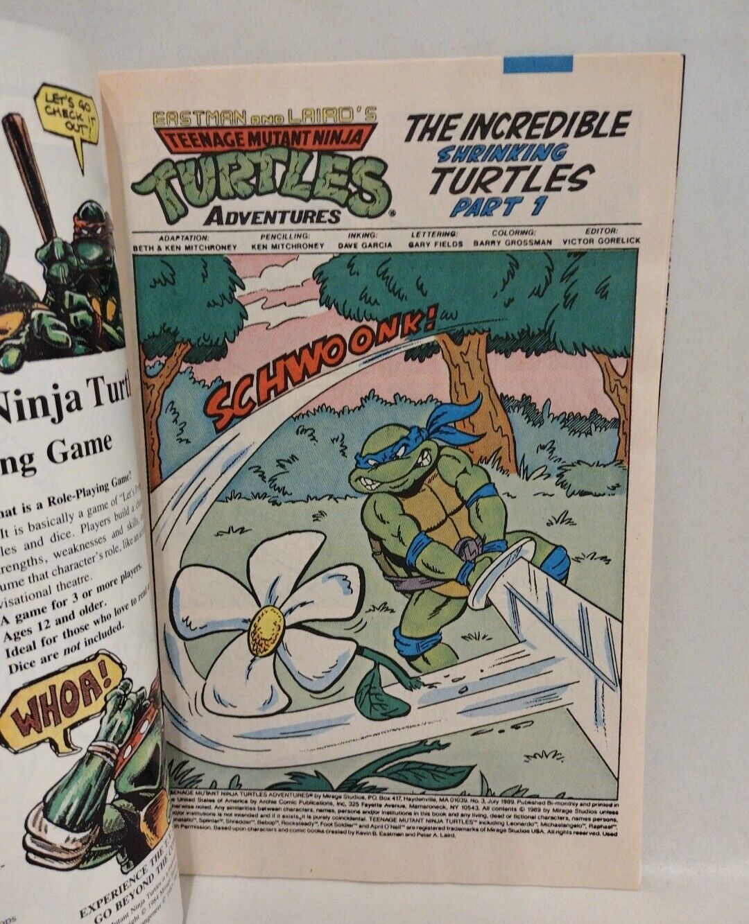 Teenage Mutant Ninja Turtles Adventures #3 (1989) Archie Comic 1st Print