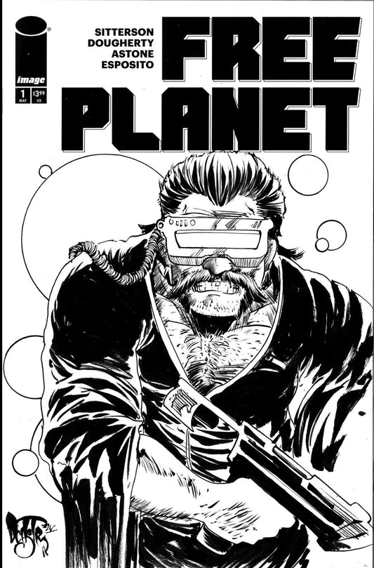 Free Planet #1 (2025) Image Comic Sketch Cover Variant W Original Dave Castr Art