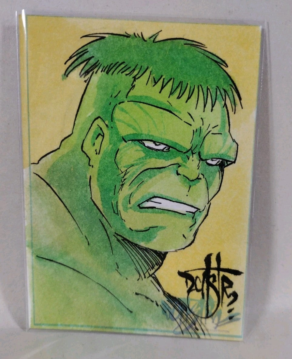 Dave Castr Crusin (2025) OAC Sketch Card W Original Marvel Incredible Hulk Art