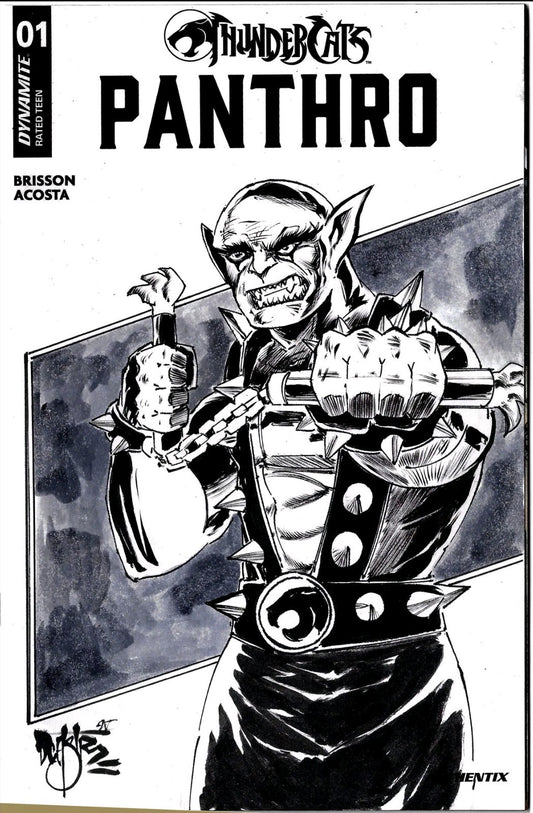 Thundercats Panthro 1 (2025) Dynamite Sketch Cover Comic W Original DCastr Art