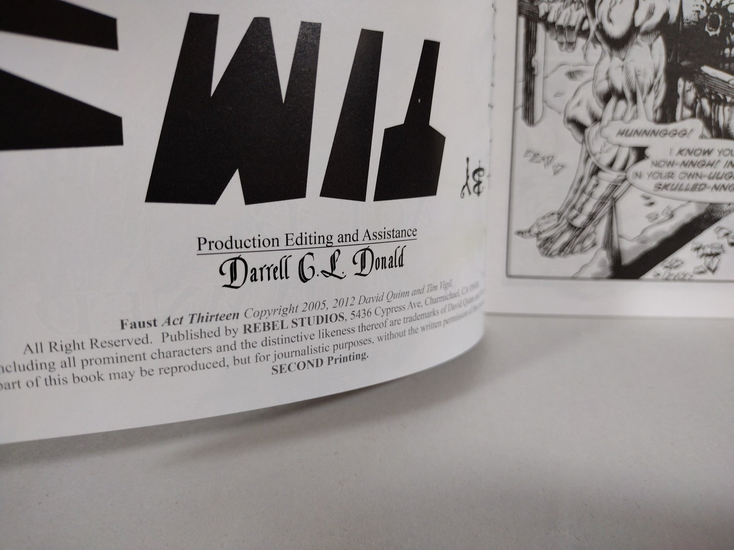 FAUST LOVE OF THE DAMNED Act 13 (2005) Rebel Comic 2nd Print 2x Signed Vigil NM