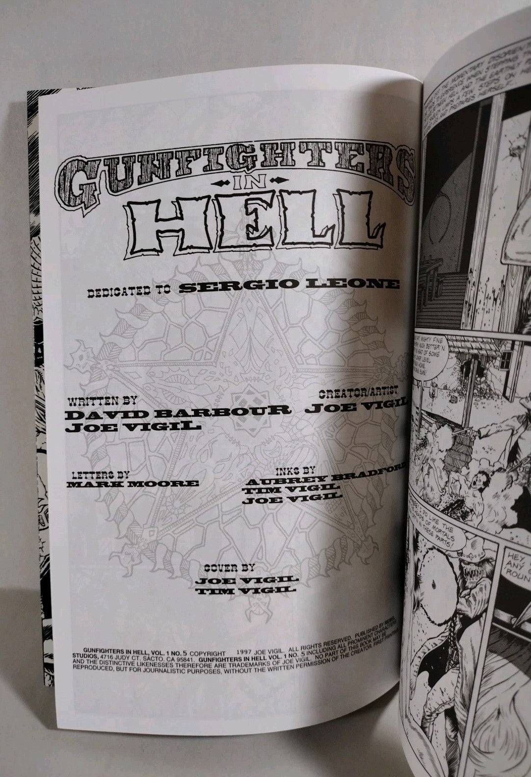 Gunfighters In Hell (1993) Rebel Studios Joe Vigil Comic Lot Set #1 2 4 5