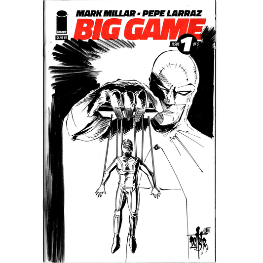 BIG GAME #1 Blank Sketch Variant Cover Comic 2023 W Original Art Dave Castr