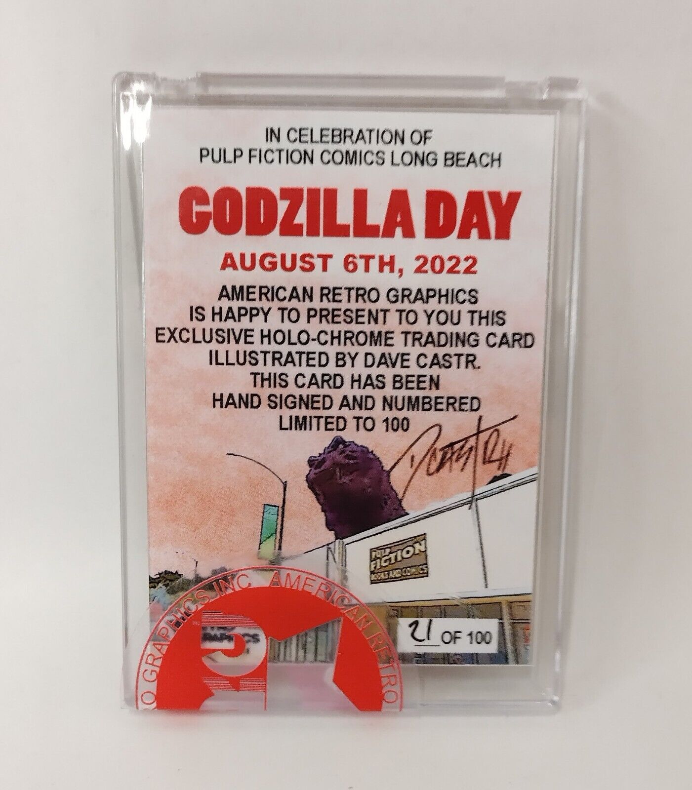 Godzilla Day 2022 ARG PFLB Store Exclusive Holofoil Trading Card Signed # (NEW )