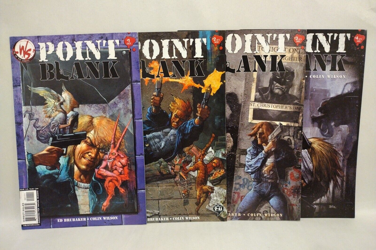 Point Blank (2001) Wild Storm Comic Lot Set #1 2 3 4 Ed Brubaker