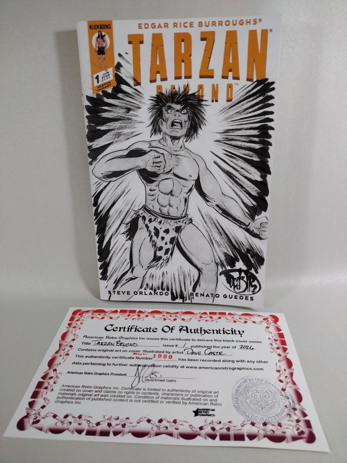 Tarzan Beyond #1 (2026) Alien Books Sketch Cover W Original Dave Castr Art