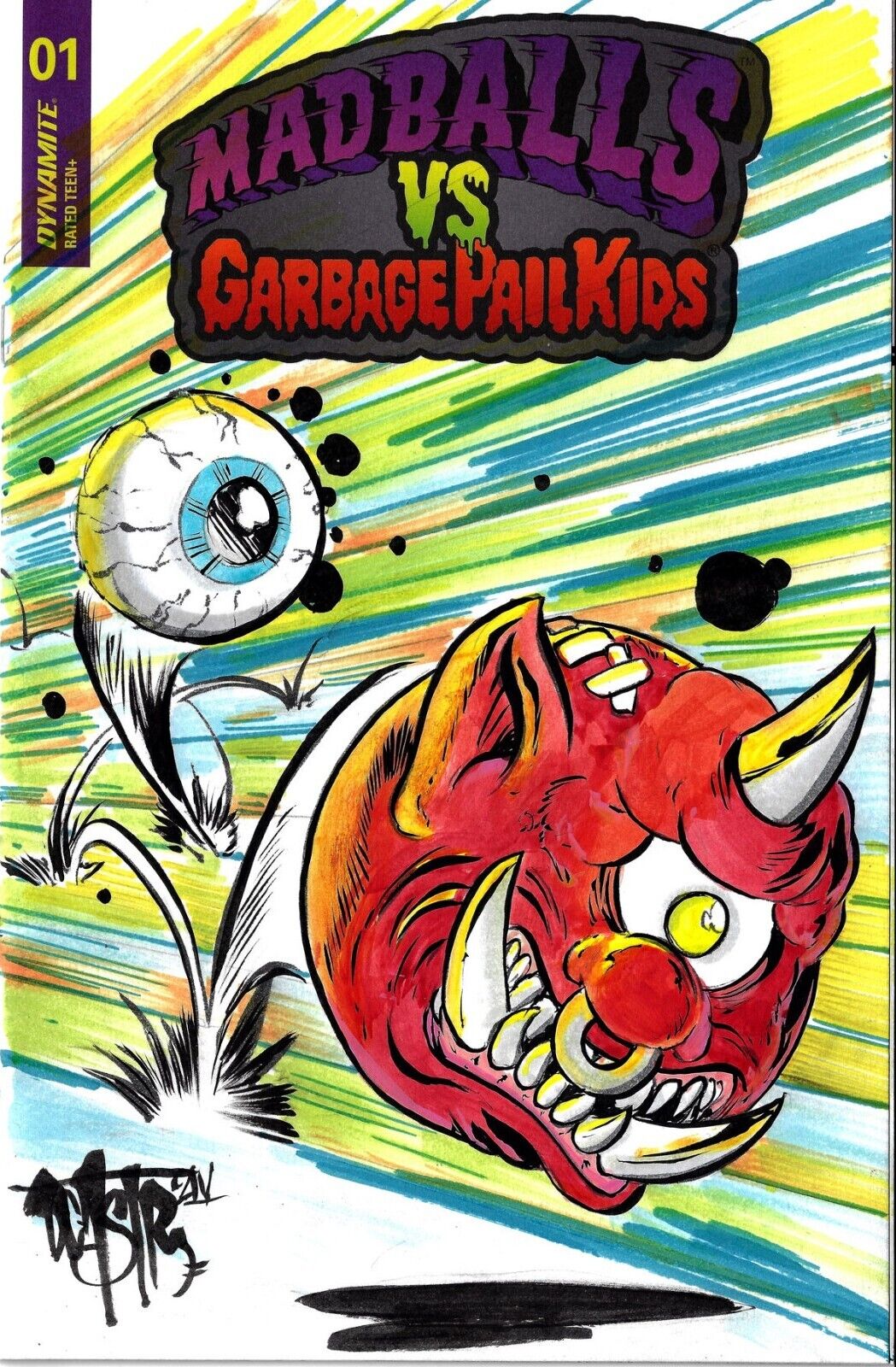 Madballs vs Garbage Pail Kids #1 (2022) Dynamite Comic Sketch Var W Original Art