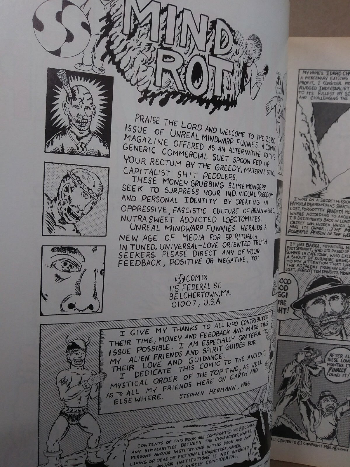 Unreal Mindwarp Funnies (1986) 0 Underground Comic Stephen Hermann SS Comix NM