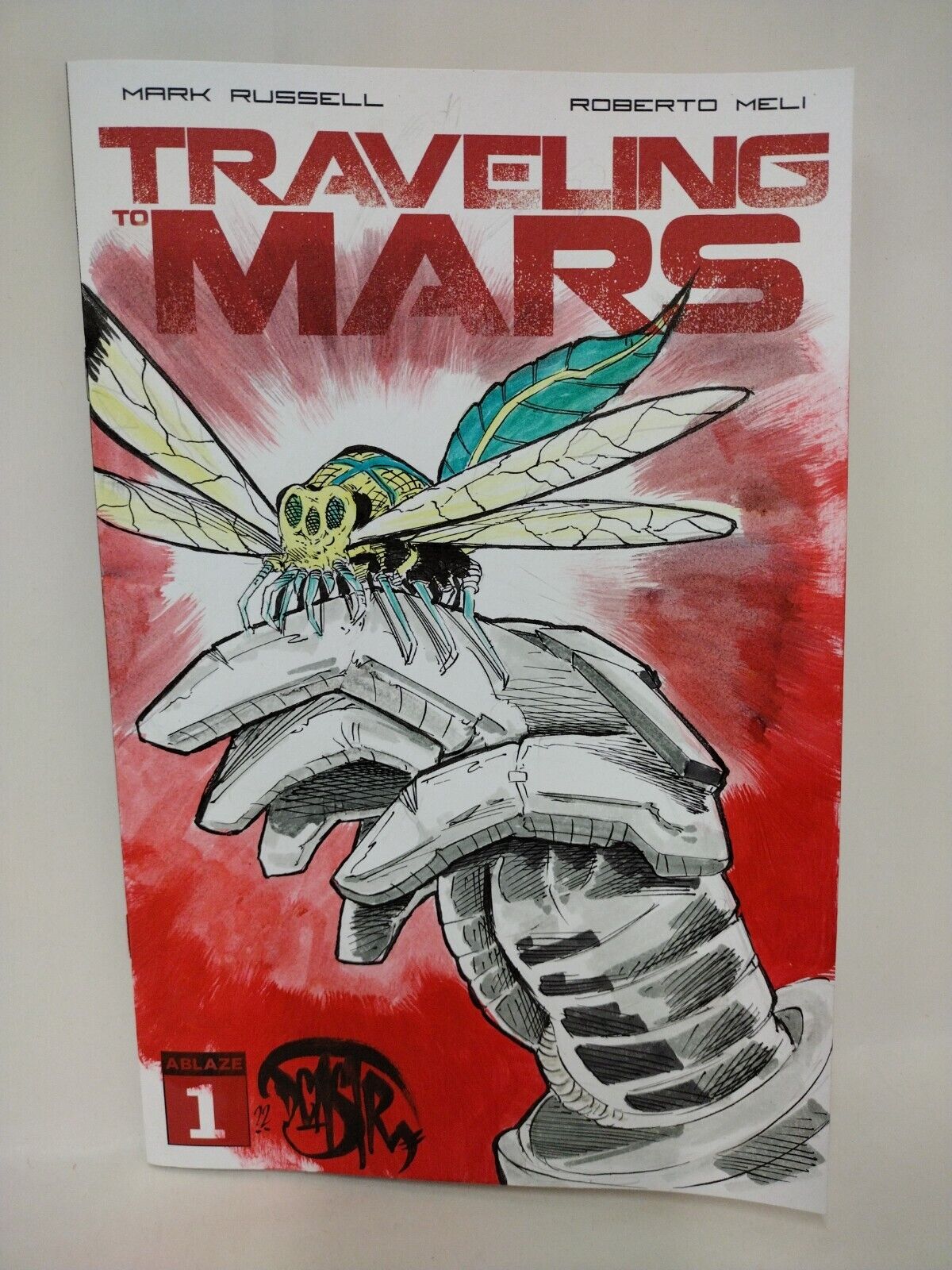 Traveling To Mars #1 Ablaze Comic Blank Cover w Original Dave Castr Art ARG