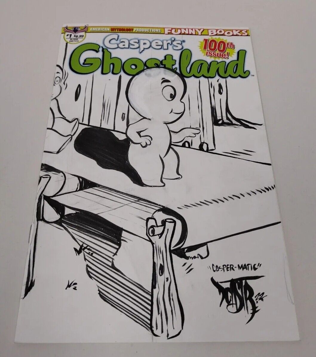 Casper's Ghost Land #1 Blank Cover AMP Comic Variant W Original Spooky Art ARG