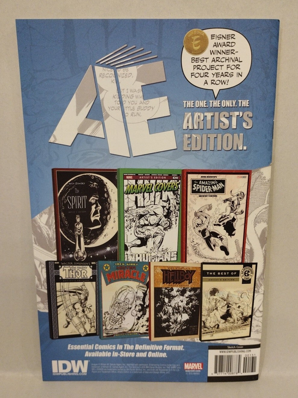 Walt Disney's Mickey Mouse #1 (2015) IDW Blank Sketch Comic Cover w Original Art